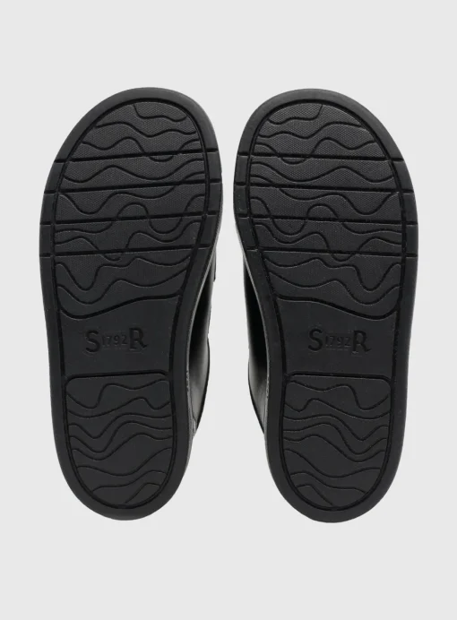 START-RITE Explore Black Leather Double Rip Tape School Shoes 8 Infant