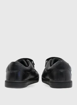 START-RITE Explore Black Leather Double Rip Tape School Shoes 8 Infant