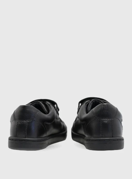 START-RITE Explore Black Leather Double Rip Tape School Shoes 8 Infant