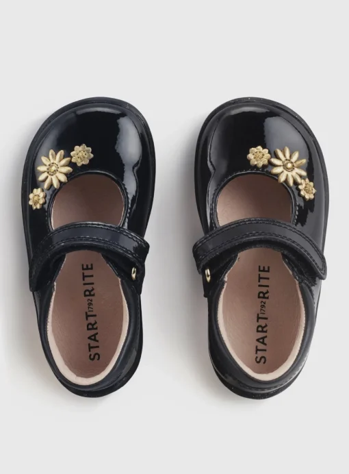 START-RITE Fairy Tale Black Patent Leather Pre School Shoes 6.5 Infant
