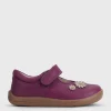 START-RITE Fairy Tale Plum Leather Pre School Shoes 4.5 Infant