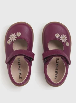 START-RITE Fairy Tale Plum Leather Pre School Shoes 4.5 Infant
