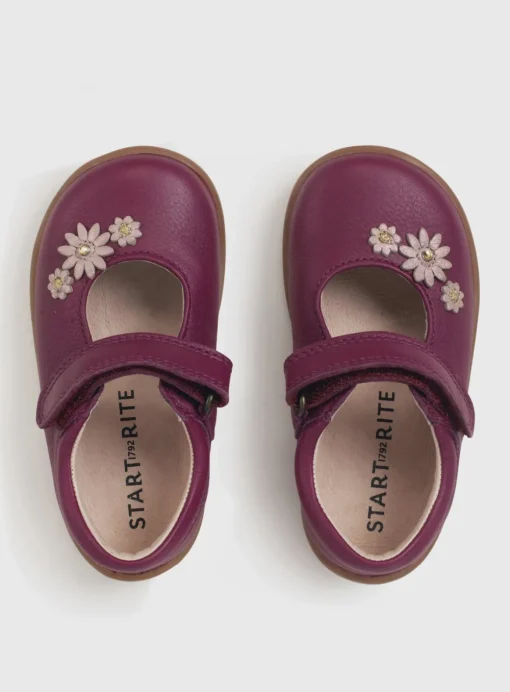 START-RITE Fairy Tale Plum Leather Pre School Shoes 4.5 Infant