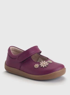 START-RITE Fairy Tale Plum Leather Pre School Shoes 4.5 Infant
