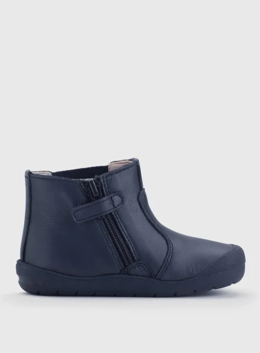 START-RITE First Chelsea Navy/Fox Leather Zip Up Boots 4.5 Infant