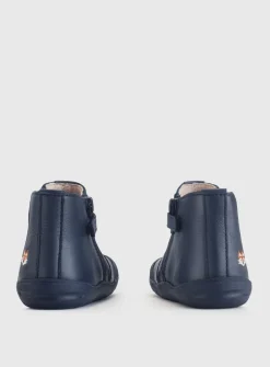 START-RITE First Chelsea Navy/Fox Leather Zip Up Boots 4.5 Infant