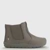 START-RITE First Chelsea Taupe/Mushroom Leather Zip Up Boots 4 Infant