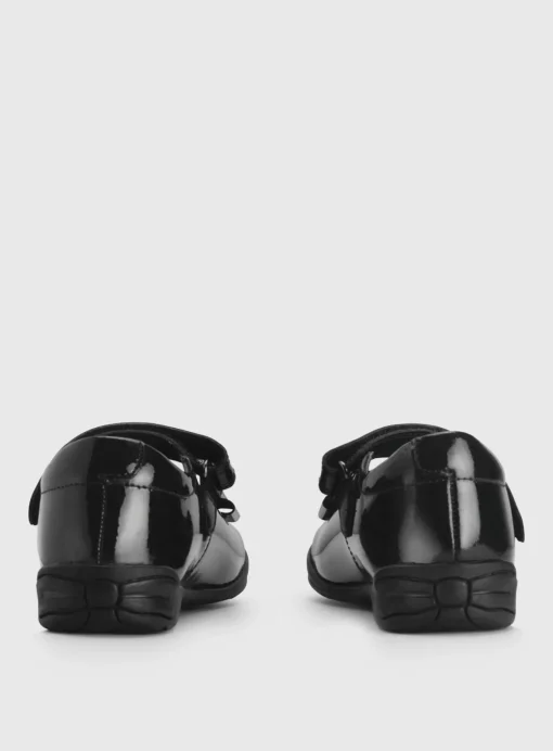 START-RITE Flourish Bow Black Patent Leather Mary Jane School Shoes 13 Infant