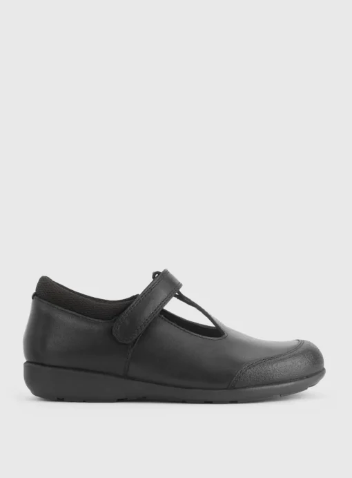 START-RITE Globe Black Leather Dual Fit T Bar School Shoes 11 Infant