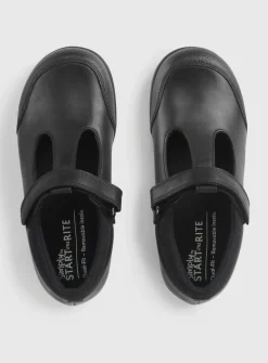 START-RITE Globe Black Leather Dual Fit T Bar School Shoes 11 Infant