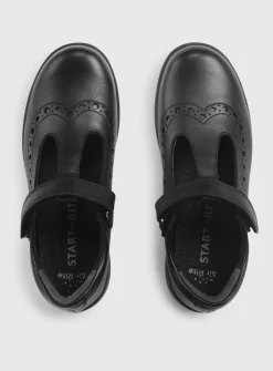 START-RITE Hope Black Leather T Bar School Shoes 11 Infant