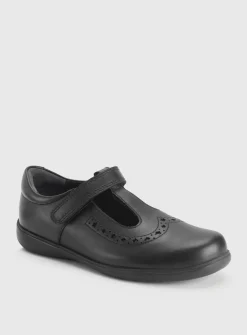 START-RITE Hope Black Leather T Bar School Shoes 11 Infant