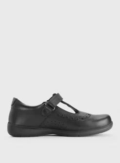 START-RITE Hope Black Leather T Bar School Shoes 11 Infant