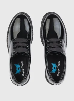 START-RITE Impact Black Patent Leather Lace Up School Shoes 2.5