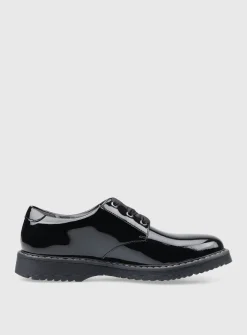 START-RITE Impact Black Patent Leather Lace Up School Shoes 2.5
