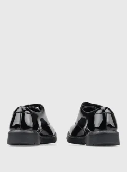 START-RITE Impact Black Patent Leather Lace Up School Shoes 2.5