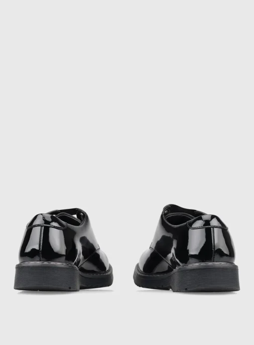 START-RITE Impact Black Patent Leather Lace Up School Shoes 2.5