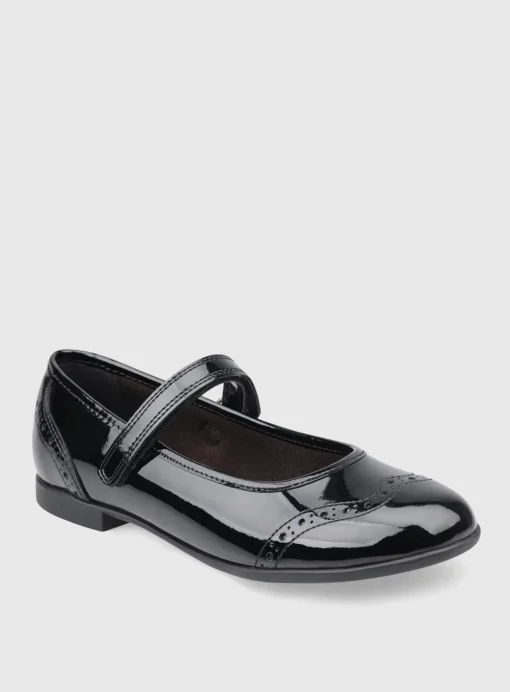 START-RITE Impress Black Patent Leather Ballerina School Shoes 2