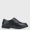 START-RITE Impulsive Brogue Black Leather Lave Up School Shoes 2.5