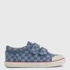 START-RITE Kicks Blue Check Double Strap Canvas Shoes 12.5 Infant