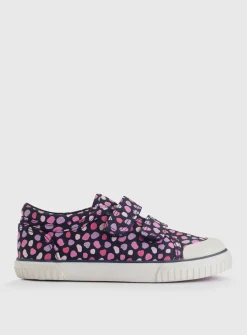 START-RITE Kicks Navy/Pink Double Strap Canvas Shoes 2