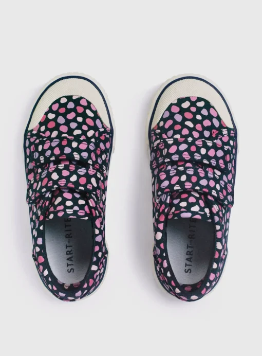 START-RITE Kicks Navy/Pink Double Strap Canvas Shoes 2