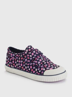 START-RITE Kicks Navy/Pink Double Strap Canvas Shoes 2