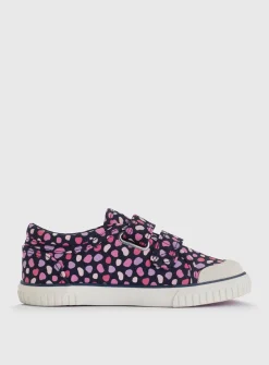 START-RITE Kicks Navy/Pink Double Strap Canvas Shoes 2