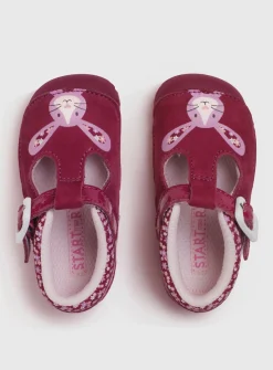 START-RITE Little Paws Red Soft Leather Pre Walker Shoes 3.5 Infant