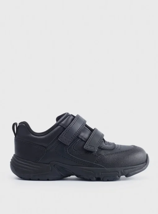 START-RITE Meteor Black Leather School PE Trainers 4