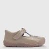 START-RITE Party Taupe Patent Leather T Bar First Steps Shoes 3.5 Infant