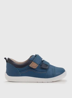START-RITE Play house Blue Leather Rip Tape Pre School Trainer Shoes 4.5 Infant