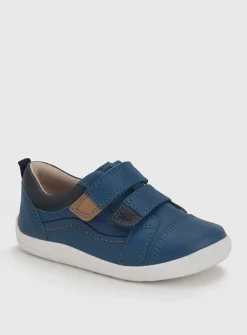 START-RITE Play house Blue Leather Rip Tape Pre School Trainer Shoes 4.5 Infant