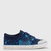 START-RITE Raptor Navy Dinosaur Print Double Strap Canvas Shoes 12.5 Infant