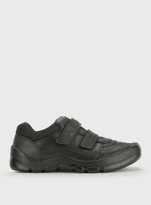 START-RITE Rhino Warrior Black Leather Rip Tape School Shoes 2