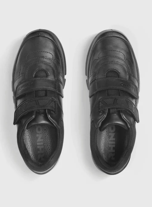 START-RITE Rhino Warrior Black Leather Rip Tape School Shoes 2