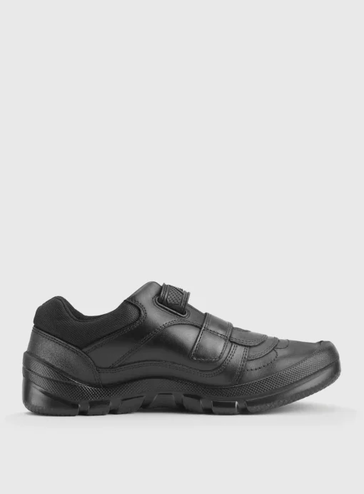 START-RITE Rhino Warrior Black Leather Rip Tape School Shoes 2