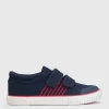 START-RITE Sandy Beach Navy Double Strap Canvas Shoes 8 Infant