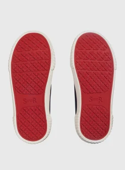 START-RITE Sandy Beach Navy Double Strap Canvas Shoes 8 Infant