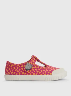 START-RITE Skipper Pink/Orange T Bar Canvas Shoes 12 Infant
