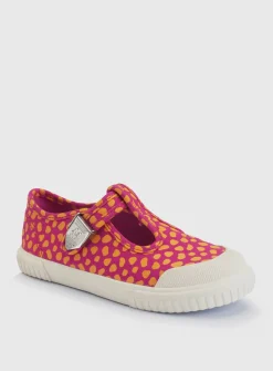 START-RITE Skipper Pink/Orange T Bar Canvas Shoes 12 Infant