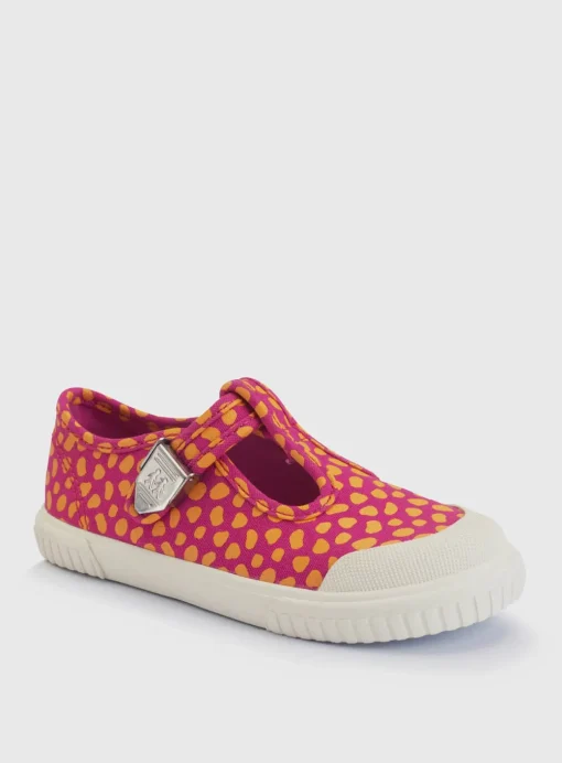 START-RITE Skipper Pink/Orange T Bar Canvas Shoes 12 Infant
