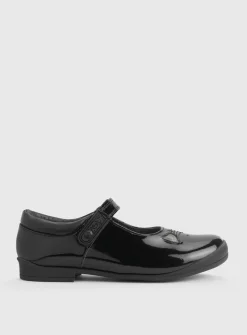 START-RITE Stardust Black Patent Leather Mary Jane School Shoes 1.5