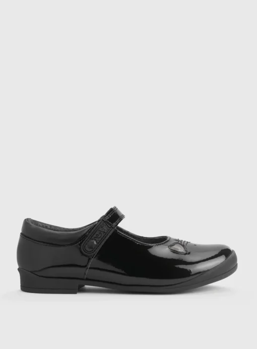 START-RITE Stardust Black Patent Leather Mary Jane School Shoes 1.5