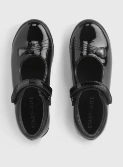 START-RITE Stardust Black Patent Leather Mary Jane School Shoes 1.5