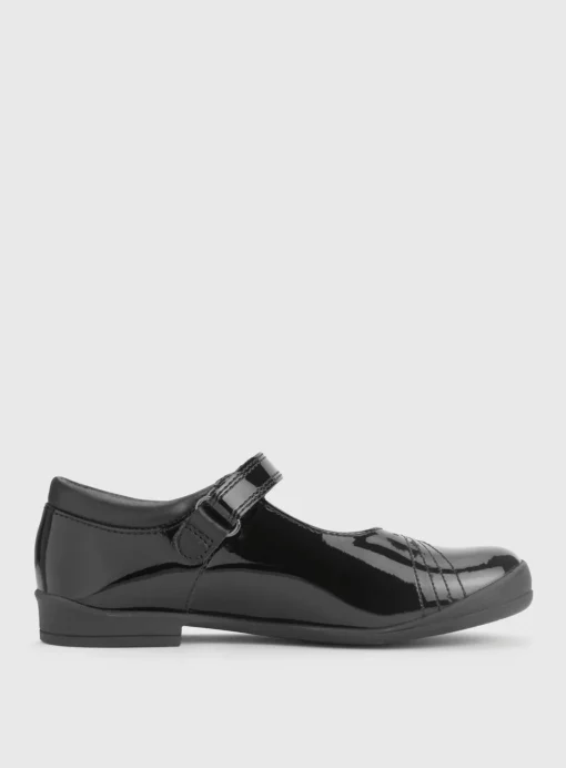 START-RITE Stardust Black Patent Leather Mary Jane School Shoes 1.5