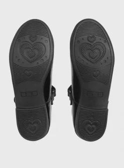 START-RITE Stardust Black Patent Leather Mary Jane School Shoes 1.5
