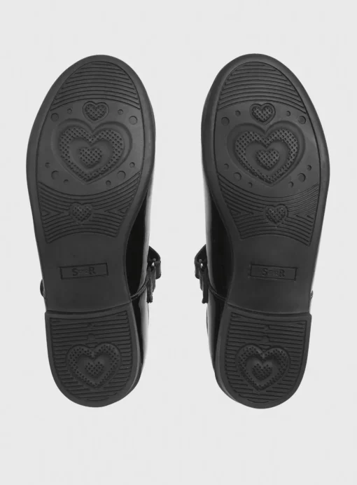 START-RITE Stardust Black Patent Leather Mary Jane School Shoes 1.5