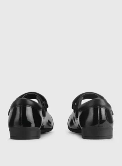 START-RITE Stardust Black Patent Leather Mary Jane School Shoes 1.5