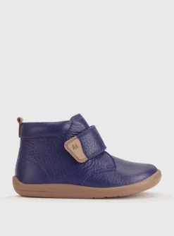 START-RITE Totter French Navy Leather Rip Tape Boots 4.5 Infant